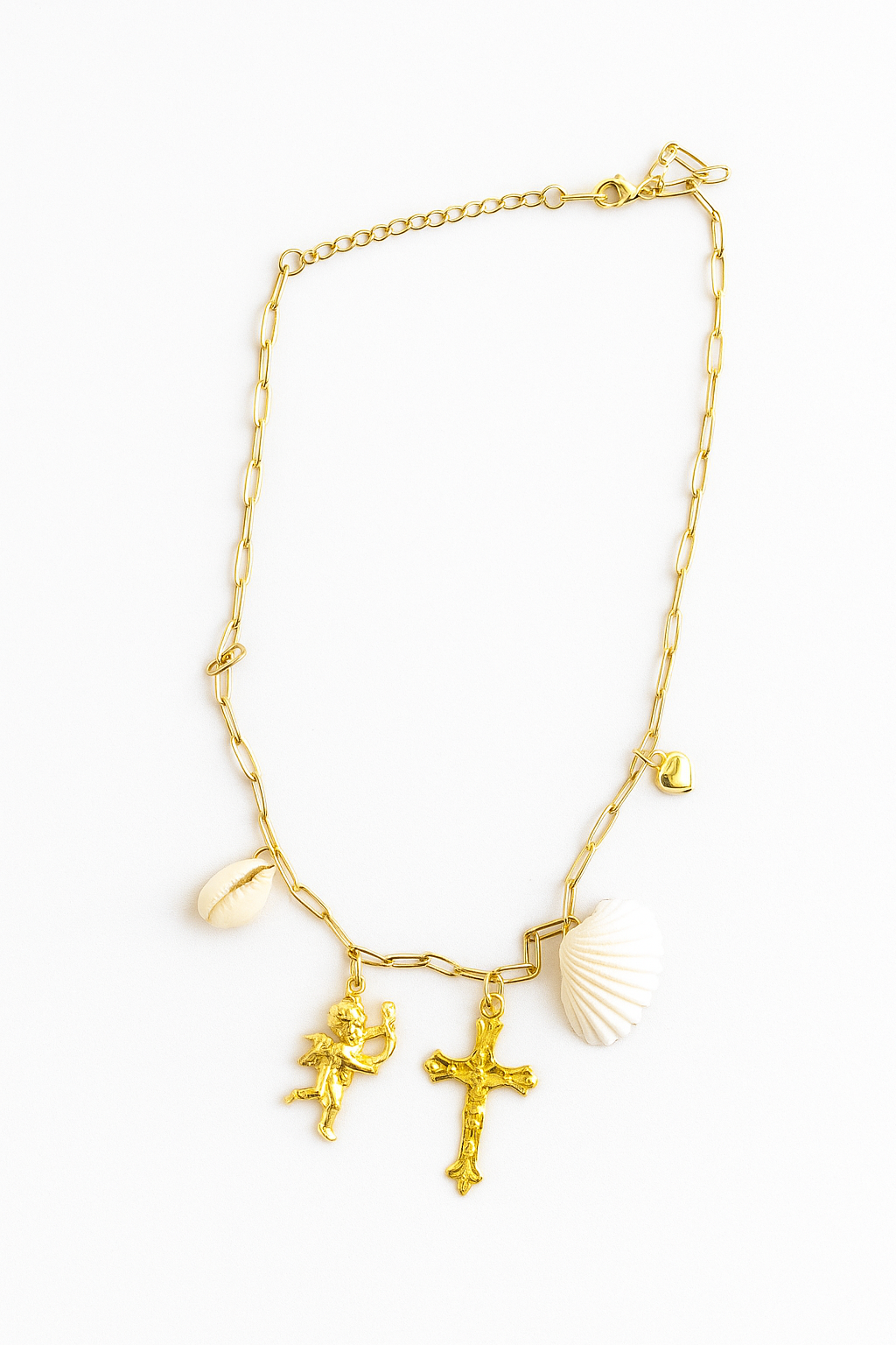 Gold plated charm necklace
